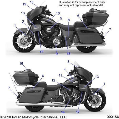 Body, Emblems/Decals All Options - 2022 Indian Roadmaster Premium Schematic-20717 OEM Schematic
