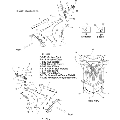 Body, Fairing - 2010 Victory Vision Tour Premium/Ness/8 Ball All Options - V10Sd36/Sc36/Vb36 Schematic 4161 OEM Schematic