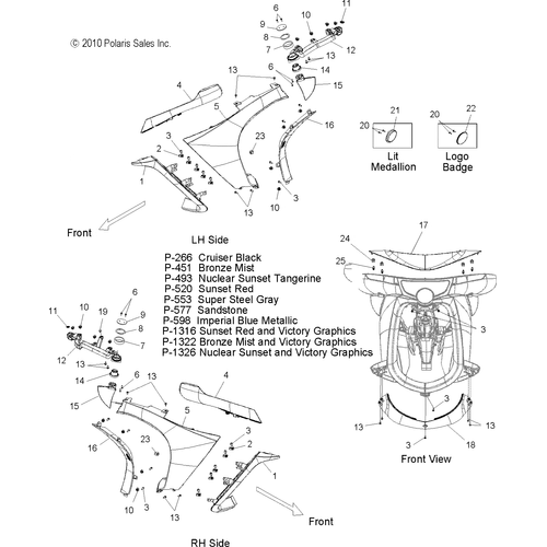 Body, Fairing - 2012 Victory Vision/Aness All Options - V12Sw36/Aw36 Schematic 3410 OEM Schematic