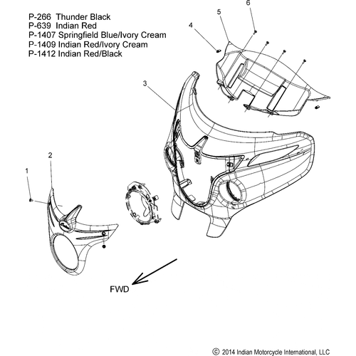 Body, Fairing Asm 1 All Options - 2015 Indian Chieftain/Roadmaster Schematic-28116 OEM Schematic