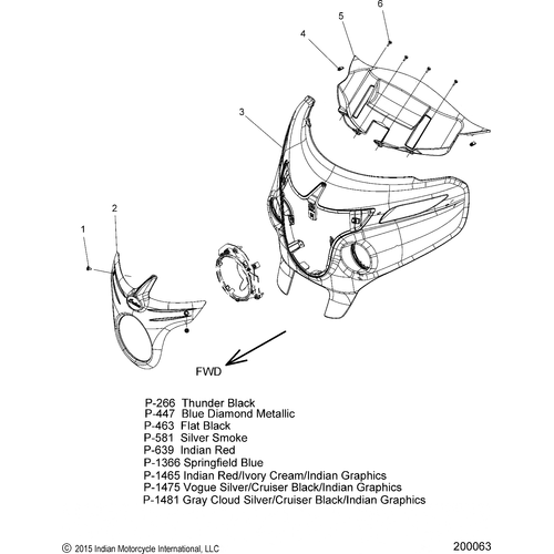 Body, Fairing Asm 1 All Options - 2016 Indian Chieftain/Chieftain Dark Horse/Roadmaster Schematic-27850 OEM Schematic