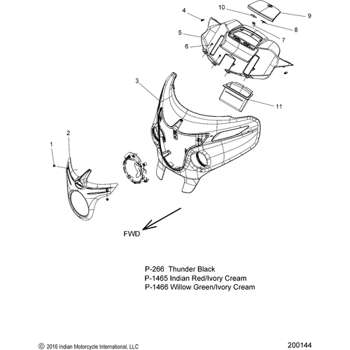 Body, Fairing Asm 1 All Options - 2017 Indian Roadmaster Classic Schematic-27219 OEM Schematic