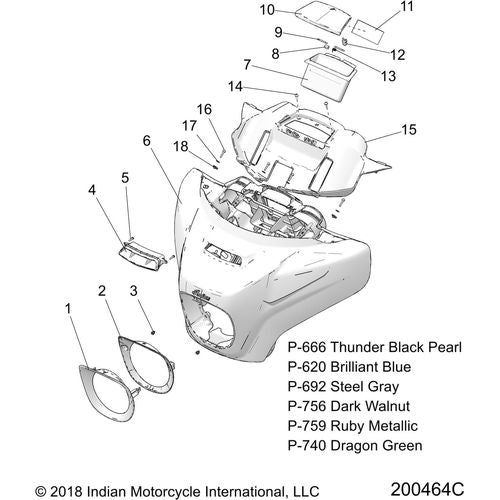 Body, Fairing Asm 1 All Options - 2019 Indian Chieftain/Chieftain Limited Schematic-25787 OEM Schematic