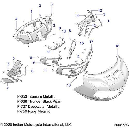 Body, Fairing Asm 1 All Options - 2020 Indian Challenger Base/Limited Schematic-25229 OEM Schematic