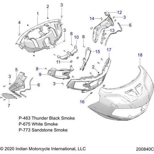 Body, Fairing Asm 1 All Options - 2020 Indian Challenger Dark Horse Schematic-25172 OEM Schematic