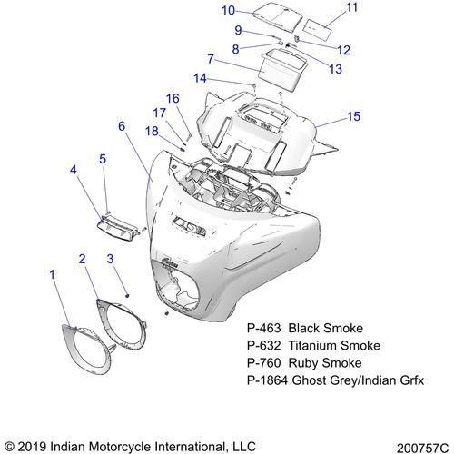 Body, Fairing Asm 1 All Options - 2020 Indian Chieftain Dark Horse Schematic-24877 OEM Schematic