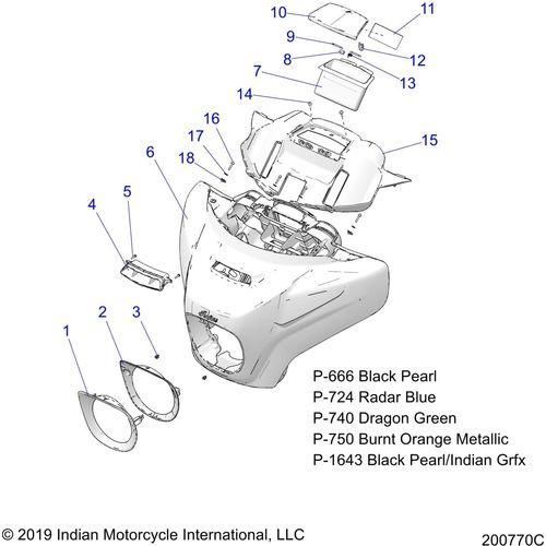 Body, Fairing Asm 1 All Options - 2020 Indian Chieftain Premium Schematic-24727 OEM Schematic