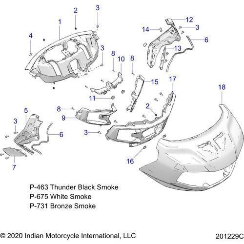 Body, Fairing Asm 1 All Options - 2021 Indian Challenger Dark Horse Schematic-23764 OEM Schematic