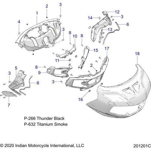 Body, Fairing Asm 1 All Options - 2021 Indian Challenger Standard Schematic-23623 OEM Schematic