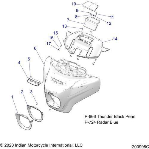 Body, Fairing Asm 1 All Options - 2021 Indian Chieftain Premium Schematic-23112 OEM Schematic