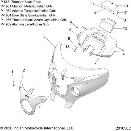 Body, Fairing Asm 1 All Options - 2021 Indian Roadmaster Schematic-22885 OEM Schematic