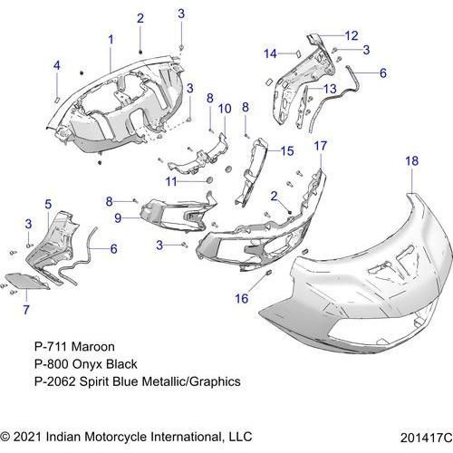 Body, Fairing Asm 1 All Options - 2022 Indian Challenger Limited Schematic-21990 OEM Schematic
