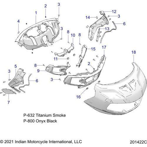 Body, Fairing Asm 1 All Options - 2022 Indian Challenger Standard Schematic-21919 OEM Schematic