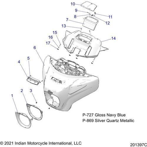 Body, Fairing Asm 1 All Options - 2022 Indian Chieftain Premium Schematic-21442 OEM Schematic