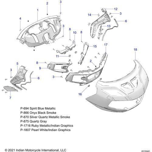 Body, Fairing Asm 1 All Options - 2022 Indian Pursuit Dark Horse / Dark Horse Premium Schematic-21032 OEM Schematic