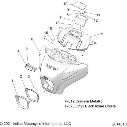 Body, Fairing Asm 1 All Options - 2022 Indian Roadmaster Premium Schematic-20722 OEM Schematic