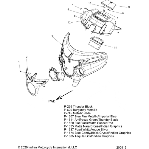Body, Fairing Asm 1 N18traaa/Treaa All Options - 2018 Indian Roadmaster/Elite Schematic-26440 OEM Schematic