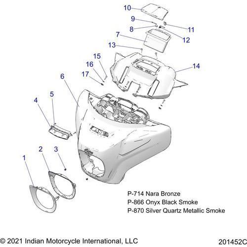Body, Fairing Asm 1 N22tkdbb All Options - 2022 Indian Roadmaster Dark Horse Schematic-20805 OEM Schematic