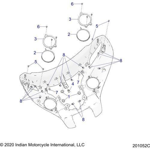 Body, Fairing Asm 2 All Options - 2021 Indian Roadmaster Schematic-22886 OEM Schematic