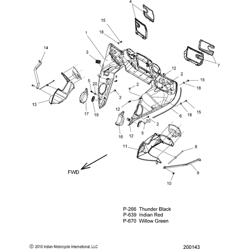 Body, Fairing Asm 3 All Options - 2017 Indian Roadmaster Classic Schematic-27209 OEM Schematic