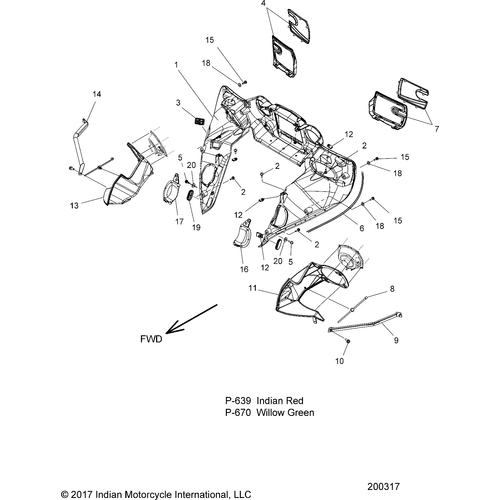 Body, Fairing Asm 3 All Options - 2018 Indian Roadmaster Classic Schematic-26528 OEM Schematic