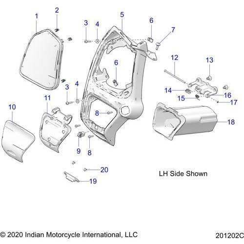 Body, Fairing Asm 3 All Options - 2022 Indian Challenger Standard Schematic-21904 OEM Schematic
