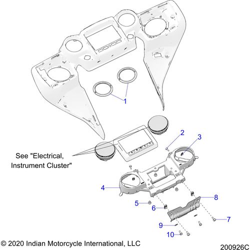 Body, Fairing Asm 3 All Options - 2022 Indian Chieftain Dark Horse Schematic-21597 OEM Schematic