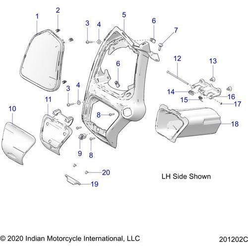 Body, Fairing Asm 3 All Options - 2022 Indian Pursuit Dark Horse / Dark Horse Premium Schematic-21034 OEM Schematic