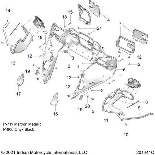 Body, Fairing Asm 3 All Options - 2022 Indian Roadmaster Schematic-20873 OEM Schematic