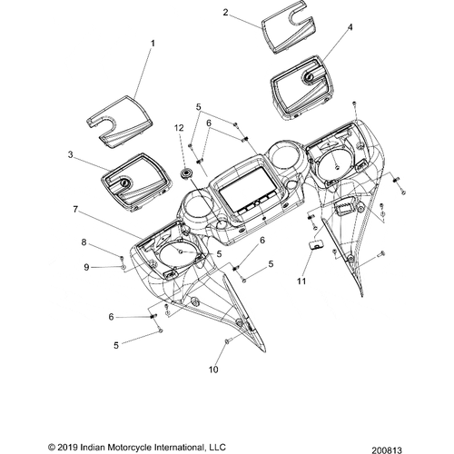 Body, Fairing Asm 4 All Options - 2020 Indian Chieftain Elite Schematic-24819 OEM Schematic