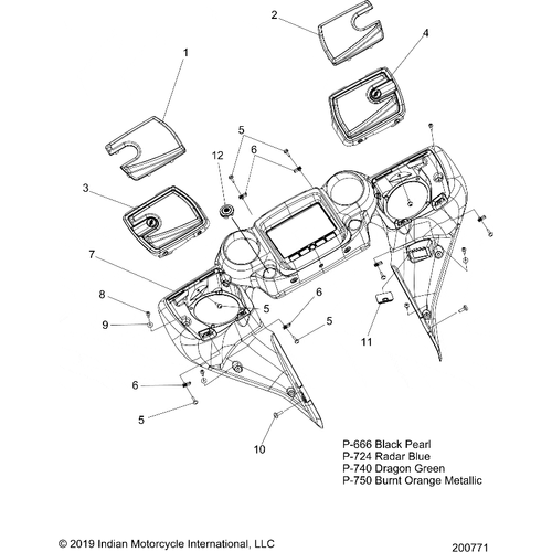 Body, Fairing Asm 4 All Options - 2020 Indian Chieftain Premium Schematic-24739 OEM Schematic
