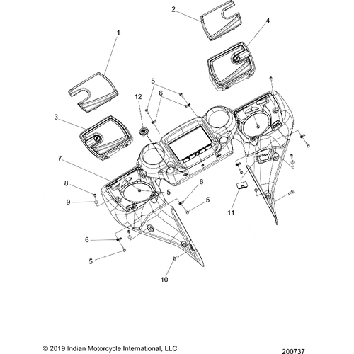 Body, Fairing Asm 4 All Options - 2020 Indian Chieftain Standard Titanium Smoke Schematic-24595 OEM Schematic