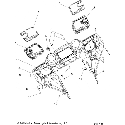 Body, Fairing Asm 4 All Options - 2020 Indian Roadmaster Dark Horse Schematic-24364 OEM Schematic