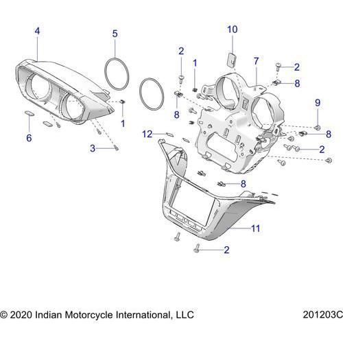 Body, Fairing Asm 4 All Options - 2021 Indian Challenger Dark Horse Schematic-23765 OEM Schematic
