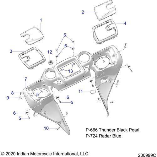 Body, Fairing Asm 4 All Options - 2021 Indian Chieftain Premium Schematic-23115 OEM Schematic