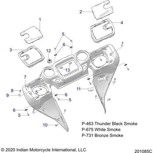 Body, Fairing Asm 4 All Options - 2021 Indian Roadmaster Dark Horse Schematic-22804 OEM Schematic