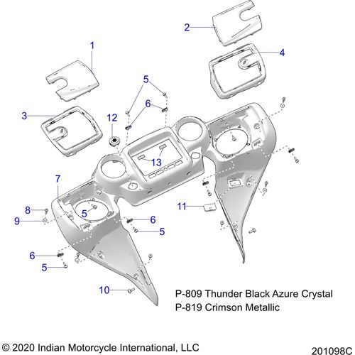 Body, Fairing Asm 4 All Options - 2021 Indian Roadmaster Limited Schematic-22722 OEM Schematic