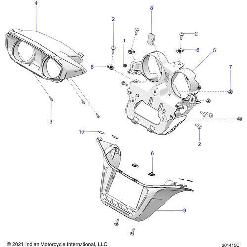 Body, Fairing Asm 4 All Options - 2022 Indian Challenger Dark Horse Schematic-22132 OEM Schematic