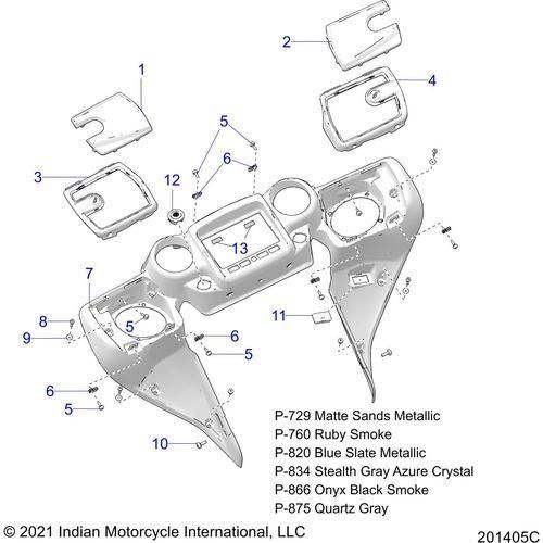 Body, Fairing Asm 4 All Options - 2022 Indian Chieftain Dark Horse Schematic-21591 OEM Schematic