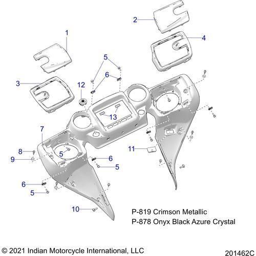 Body, Fairing Asm 4 All Options - 2022 Indian Roadmaster Premium Schematic-20725 OEM Schematic