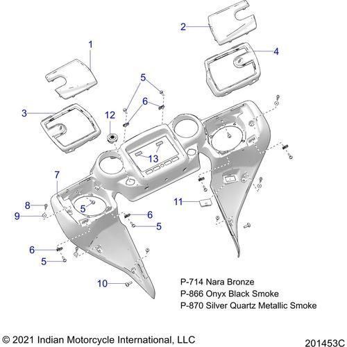 Body, Fairing Asm 4 N22tkdbb All Options - 2022 Indian Roadmaster Dark Horse Schematic-20808 OEM Schematic