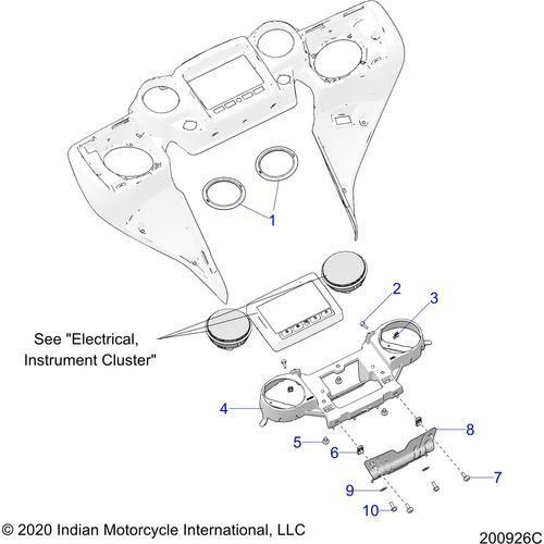 Body, Fairing Asm, Instrument Panel Mntg. All Options - 2020 Indian Roadmaster Elite Schematic-24280 OEM Schematic