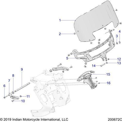 Body, Fairing Asm, Windshield All Options - 2020 Indian Challenger Dark Horse Schematic-25173 OEM Schematic