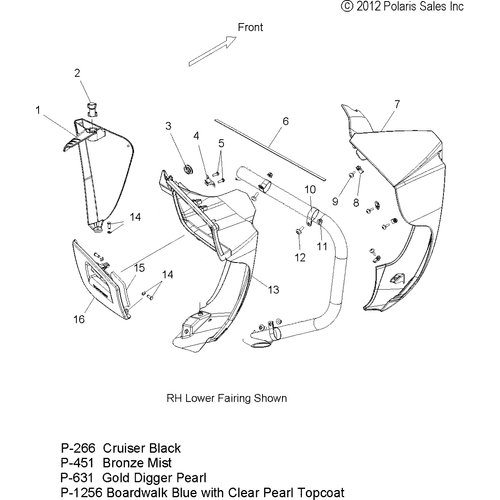 Body, Fairing, Lower - 2013 Victory Cross Country/Touring All Options - V13Dw36/Tw/Kw/Zw Schematic 2511 OEM Schematic