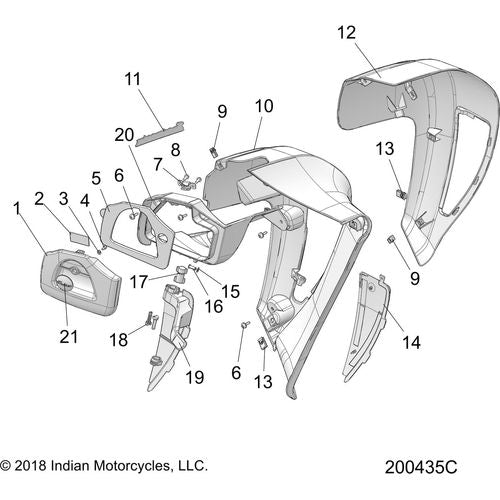Body, Fairing, Lower All Options - 2019 Indian Roadmaster/Elite Schematic-25606 OEM Schematic