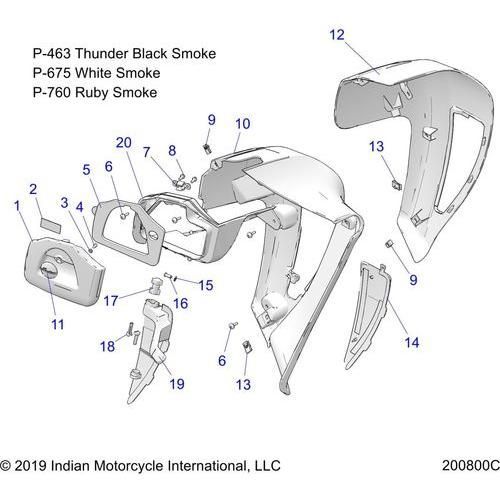 Body, Fairing, Lower All Options - 2020 Indian Roadmaster Dark Horse Schematic-24350 OEM Schematic
