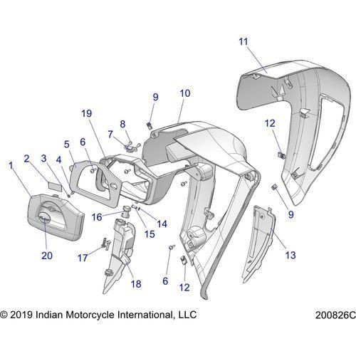 Body, Fairing, Lower All Options - 2020 Indian Roadmaster Elite Schematic-24266 OEM Schematic