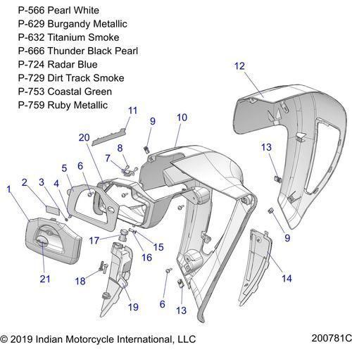 Body, Fairing, Lower All Options - 2020 Indian Roadmaster Premium Schematic-24187 OEM Schematic