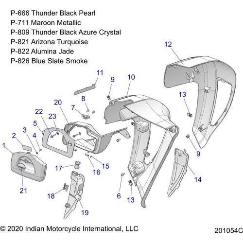 Body, Fairing, Lower All Options - 2021 Indian Roadmaster Schematic-22874 OEM Schematic