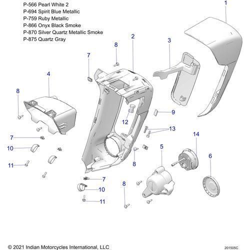 Body, Fairing, Lower All Options - 2022 Indian Pursuit Dark Horse / Dark Horse Premium Schematic-21048 OEM Schematic